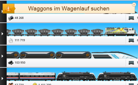 Waggons finden